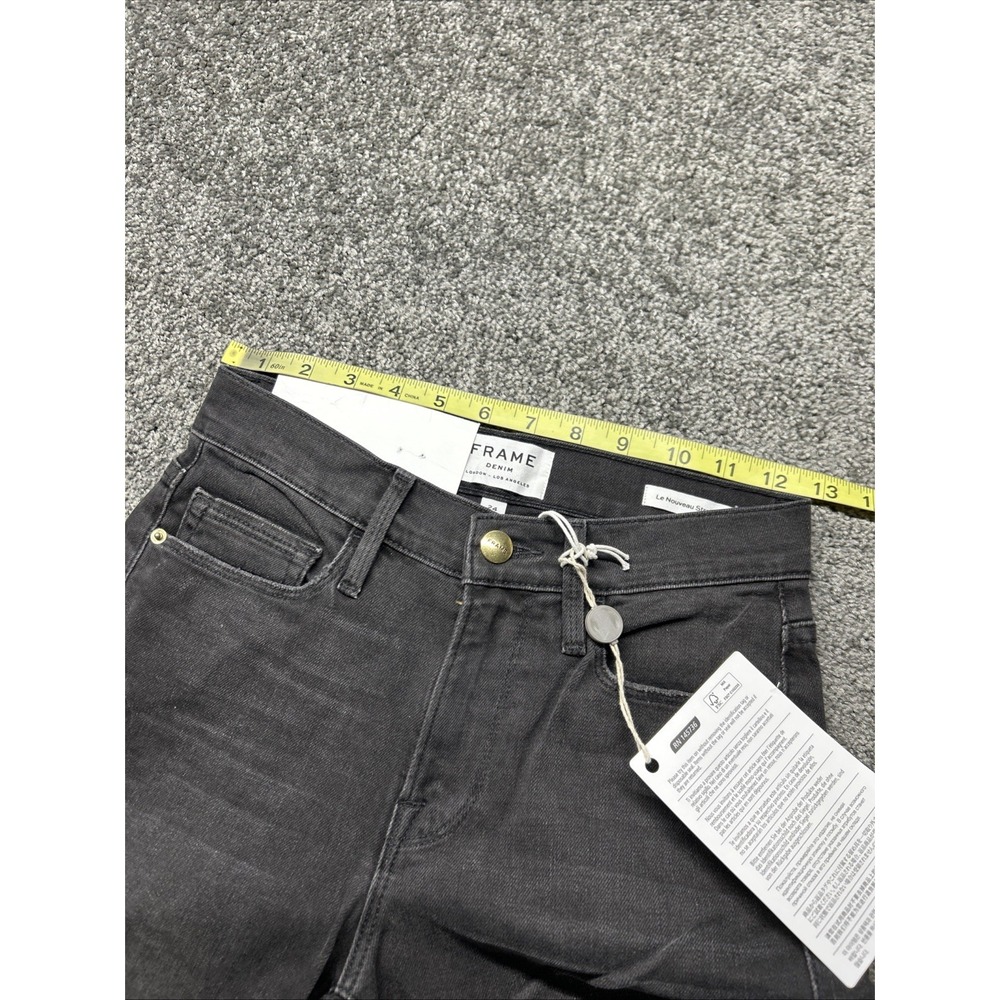 Frame Le Nouveau Straight High Rise Jeans Black Womens 24x27 LNS795 - Picture 6 of 10